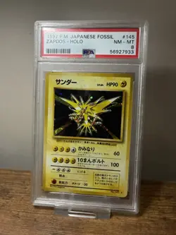 1997 Pokemon TCG Zapdos Japanese Base Set Holo Rare 145 PSA 8 Error Mislabel - Image 1