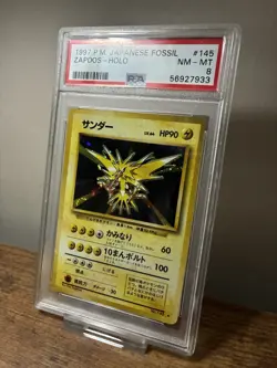 1997 Pokemon TCG Zapdos Japanese Base Set Holo Rare 145 PSA 8 Error Mislabel - Image 2