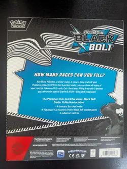 Pokemon TCG Scarlet & Violet Black Bolt Binder Collection Box Factory Sealed - Image 2