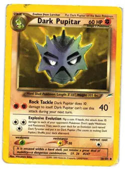 Pokemon TCG Neo Destiny Unlimited Dark Pupitar 38/105 Uncommon DMG - Image 1