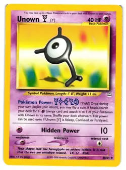 Pokemon TCG Unown [Y] 40/64 Uncommon Neo Revelation Unlimited LP - Image 1