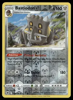 Bastiodon 110/189 Holo Rare Astral Radiance Pokemon Reverse Holo Near Mint - Image 1