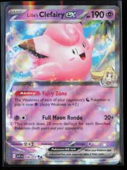 Lillie's Clefairy ex 076/217 Double Rare Ascended Heroes Pokemon Holo Near Mint - Image 1