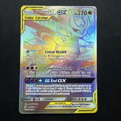 Garchomp & Giratina GX (Secret) Rainbow Tag Team Holo - 247/236 - LP Condition - Image 1