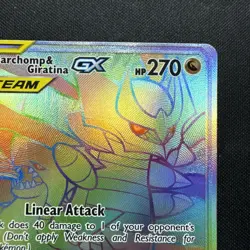 Garchomp & Giratina GX (Secret) Rainbow Tag Team Holo - 247/236 - LP Condition - Image 3
