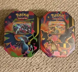 Pokemon Mega Charizard Tins (X & Y) SET of 2 Tins - Image 1