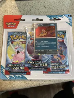 Pokemon TCG Scarlet&Violet Journey Together 3-Pack Blister Scrafty Promo - New - Image 1