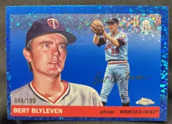 2025 Topps Chrome Platinum-#452 Bert Blyleven Blue Mini Diamond Refractor /199 - Image 1