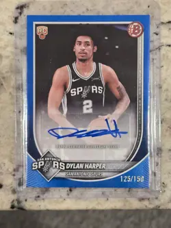2025-26 Topps Bowman Dylan Harper Blue paper auto #/150 - Image 1