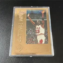 1996 Upper Deck Michael Jordan 22Kt Gold 4-Time NBA MVP Card Limited to 10000 - Image 1