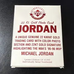 1996 Upper Deck Michael Jordan 22Kt Gold 4-Time NBA MVP Card Limited to 10000 - Image 5