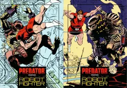 Predator Versus Magnus Robot Fighter 1992 Wizard Promo Card Lot #3 & 4 NMT - Image 1