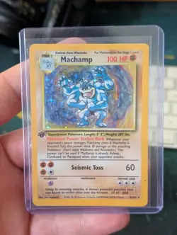 1st Edition Machamp Holo Rare Base Set WOTC 1999 MP | Pokemon TCG - Image 1