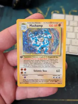1st Edition Machamp Holo Rare Base Set WOTC 1999 MP | Pokemon TCG - Image 2
