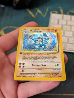 1st Edition Machamp Holo Rare Base Set WOTC 1999 MP | Pokemon TCG - Image 5