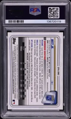 PSA 10 BOBBY WITT JR. AUTO 1st 2020 Bowman Chrome Royals Rookie RC GEM MINT - Image 2