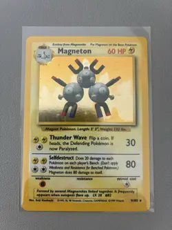 Magneton 9/102 Holo Rare Base Set Pokemon Card 1999 WOTC TCG mint condition - Image 1
