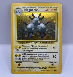 LP - Magneton 9/102 Holo Rare Base Set Pokemon Card 1999 WOTC TCG Vintage - Image 1