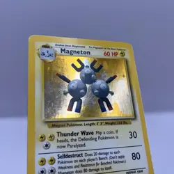 LP - Magneton 9/102 Holo Rare Base Set Pokemon Card 1999 WOTC TCG Vintage - Image 3