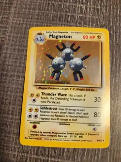 Magneton 9/102 Base Set Unlimited Edition Holo Rare Pokemon TCG LP - Image 1