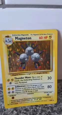 Pokemon Cards Magneton Base Set 9/102 Holo Rare MP Pokemon TCG WOTC Vintage 1999 - Image 2