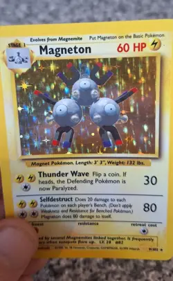 Pokemon Cards Magneton Base Set 9/102 Holo Rare MP Pokemon TCG WOTC Vintage 1999 - Image 5