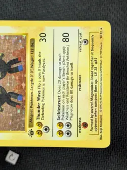 Magneton 9/102 - 1st Edition Shadowless Base Set Holo Rare Pokemon TCG MP - Image 5