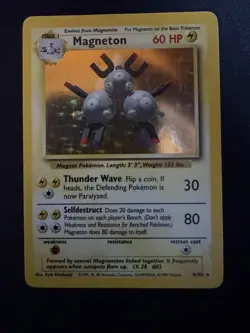 Magneton 9/102 Holo Rare Base Set Pokemon Card 1999 WOTC TCG - Image 1