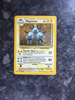 Magneton 9/102 Holo Rare Base Set Pokemon Card 1999 WOTC TCG - Image 1