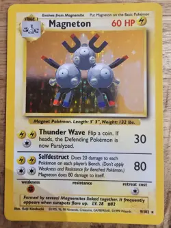Magneton 9/102 Base Set Holo Rare Pokemon Card 1999 WOTC TCG Vintage - Image 1