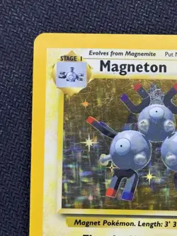 Pokemon TCG Magneton 9/102 Base Set Holo Rare Card Played Condition - Image 2
