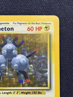 Pokemon TCG Magneton 9/102 Base Set Holo Rare Card Played Condition - Image 3