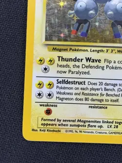 Pokemon TCG Magneton 9/102 Base Set Holo Rare Card Played Condition - Image 5
