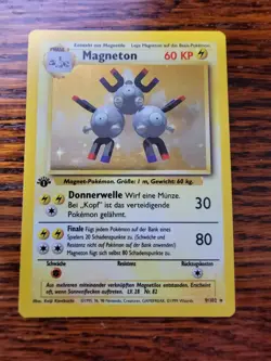 Pokemon TCG GERMAN 1st Edition Base Set Magneton 9/102 Holo Rare LP - Image 1
