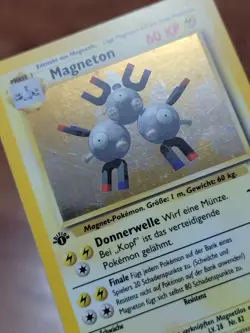 Pokemon TCG GERMAN 1st Edition Base Set Magneton 9/102 Holo Rare LP - Image 2