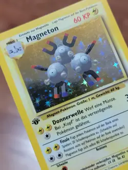 Pokemon TCG GERMAN 1st Edition Base Set Magneton 9/102 Holo Rare LP - Image 3