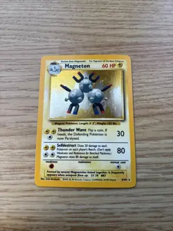 Pokemon TCG Base Set Magneton Holo Card 9/102 Rare 1999 WOTC - Image 1
