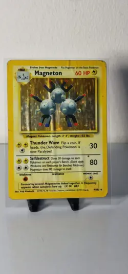 Pokemon TCG Magneton Card 9/102 Base Set Holo Rare Unlimited HP (1) - Image 1