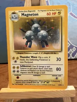 Pokemon TCG Magneton Holo Rare Base Set 1999 Card 9/102 LP/NM Condition - Image 1