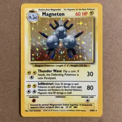 Pokemon TCG Magneton 9/102 Base Set Holo Rare 1999 English - Image 1