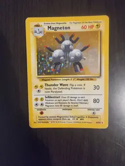 Pokemon TCG Magneton Holo Rare Base Set 1999 Card 9/102 Hp - Image 1