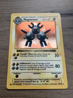 Pokemon TCG (Shadowless) Magneton Base Set 9/102 Holo Rare - Image 3