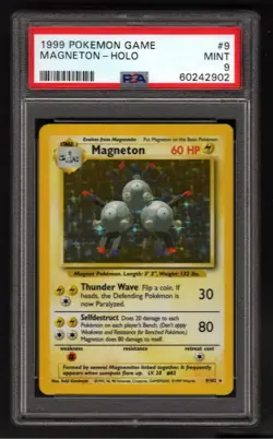 Magneton Holo Unlimited Holo Rare Pokemon TCG Base Set 9/102 PSA 9 - Image 1