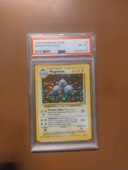 Pokemon TCG Magneton Base Set 9/102 Holo Unlimited Holo Rare PSA 8 - Image 1