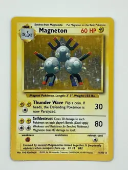 Wizards of the Coast Pokemon TCG Magneton 9/102 Base Set 1999 60 MP Holo Rare - Image 1