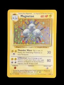 Pokemon TCG Magneton 9/102 Base Set Holo Rare Unlimited WOTC Vintage - Image 1
