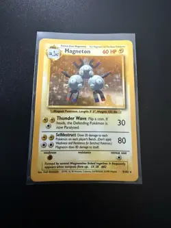 Pokemon TCG Base Set Magneton Holo Rare (9/102) Unlimited (Light Play) - Image 1