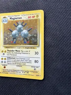 Pokemon TCG Magneton Base Set Holo Unlimited Rare Card 9/102 HP - Image 3