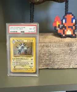 Pokemon TCG 1999 Magneton Holo Rare Base Set PSA 8 #9/102 English - Image 2