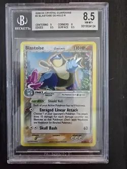 BGS8.5 Pokemon Blastoise EX Crystal Guardians Holo Rare Card 2/100 Delta Species - Image 1